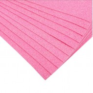 Глиттерный фоамиран без клеевого слоя, 20х30, толщина 2мм, цвет: розовый